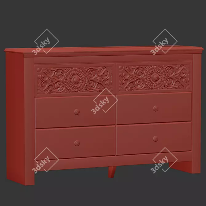 Paxberry Oka Sideboard: Elegant and Functional 3D model image 5