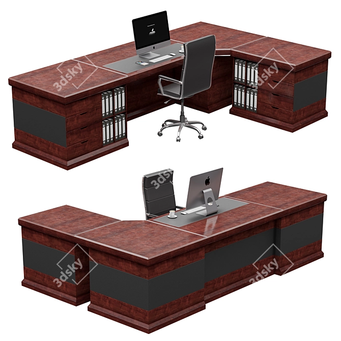 Sleek Office Furniture Set 3D model image 1