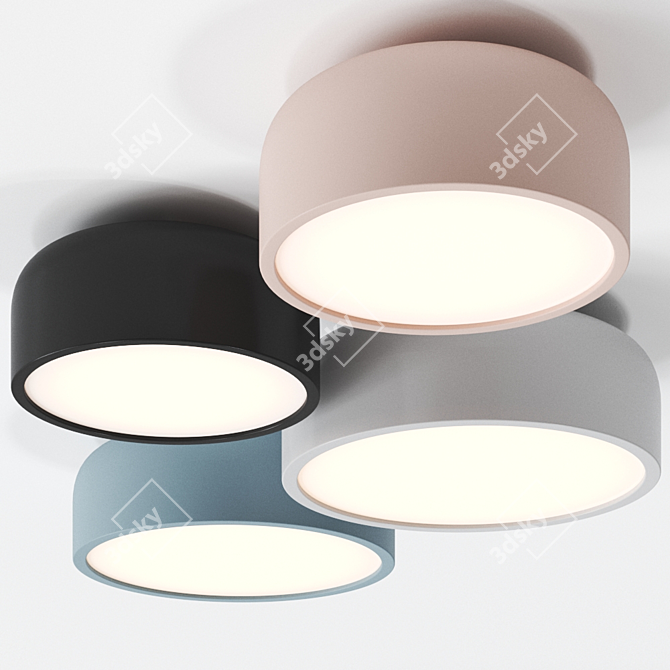 Pastel Round Ceiling Light: Elegant Illumination for Any Room 3D model image 1