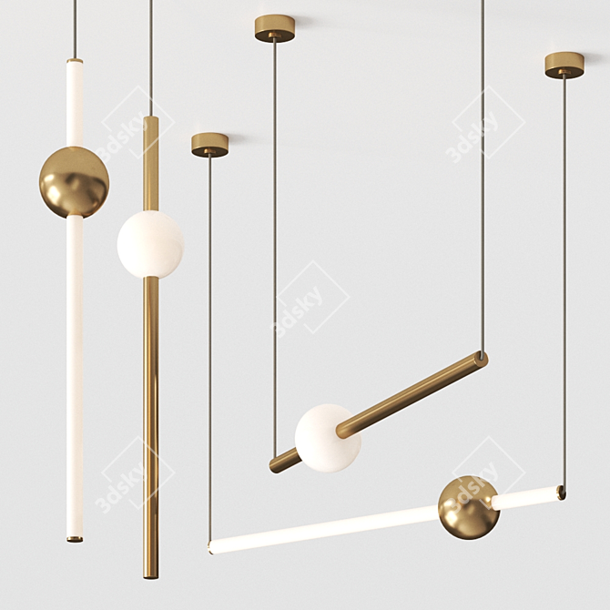 Sleek Orion Tube Light by Lee Broom 3D model image 1