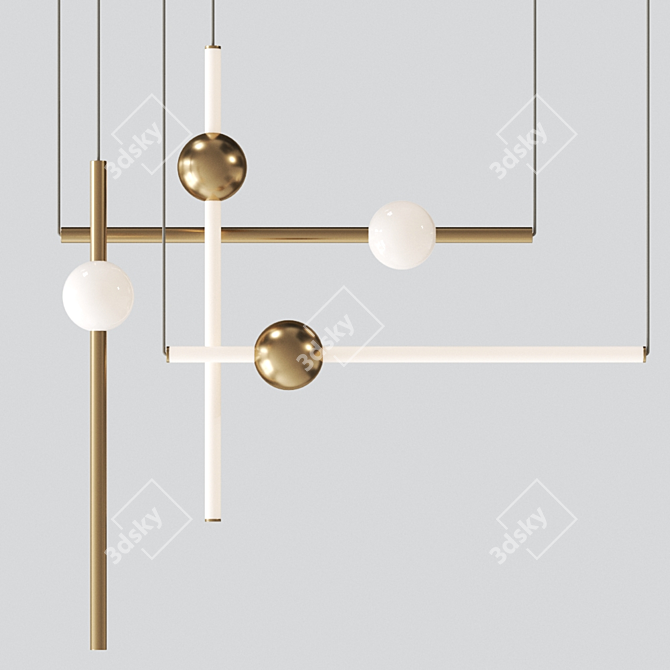 Sleek Orion Tube Light by Lee Broom 3D model image 2