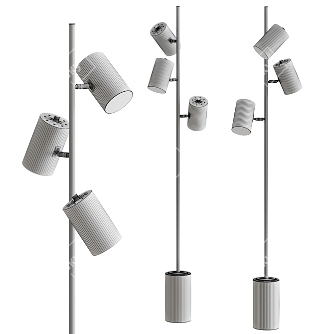 Urban Glow Floor Lamp: Shades of Light 3D model image 3