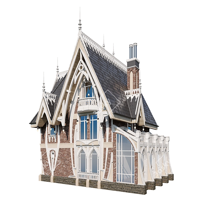 Gothic Manor: Elegant and Haunting 3D model image 3