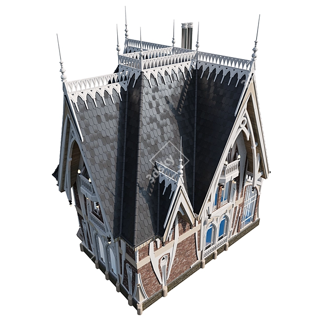 Gothic Manor: Elegant and Haunting 3D model image 5