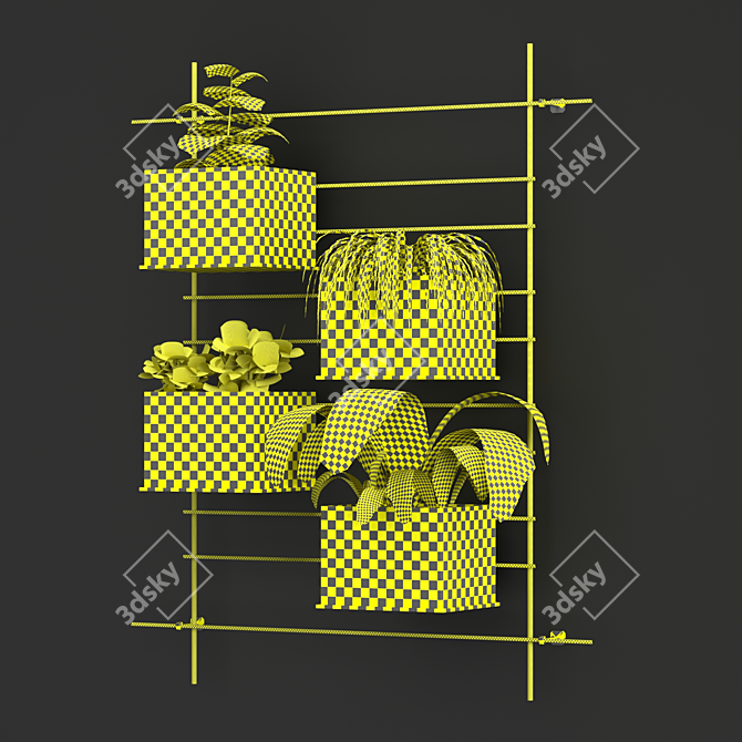 Quad Box Wall Planter Set 3D model image 6