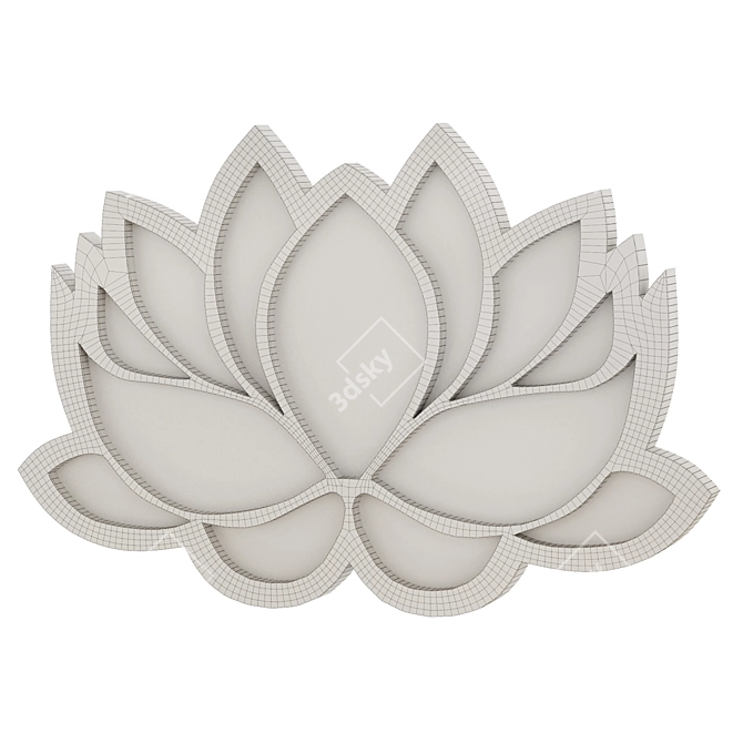 Elegant Lotus Copper Mirror 3D model image 2