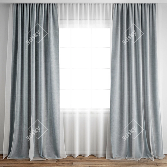 Poly Curtain Model - High Quality 3D model image 1