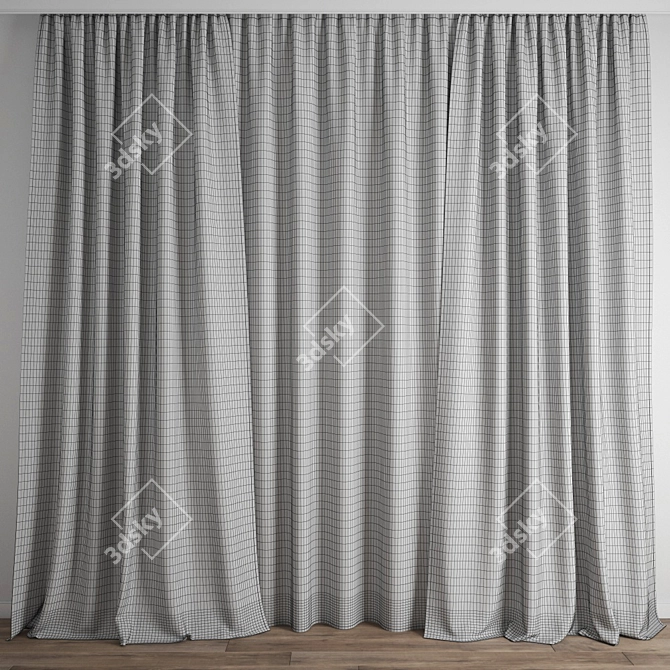 Poly Curtain Model - High Quality 3D model image 5