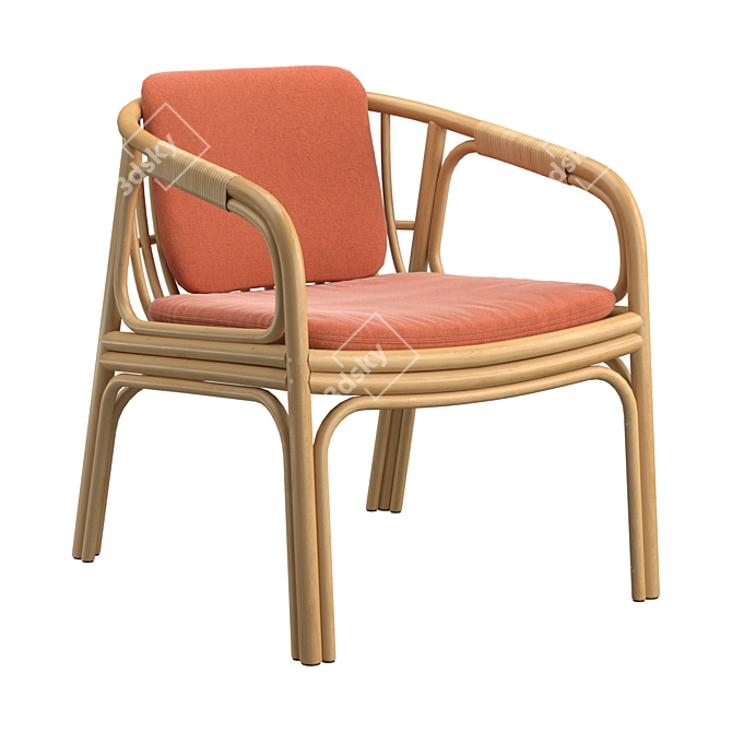 Elegant Rattan Hublot Armchair 3D model image 5