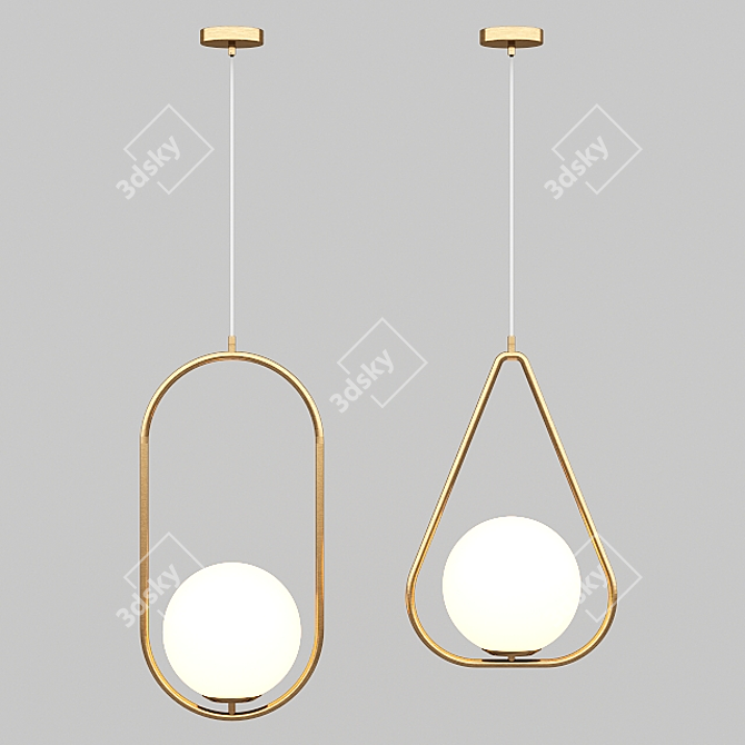 Modern Matisse Oval Pendant 3D model image 1