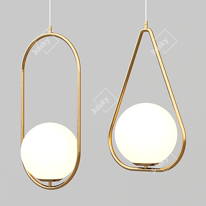 Modern Matisse Oval Pendant 3D model image 2