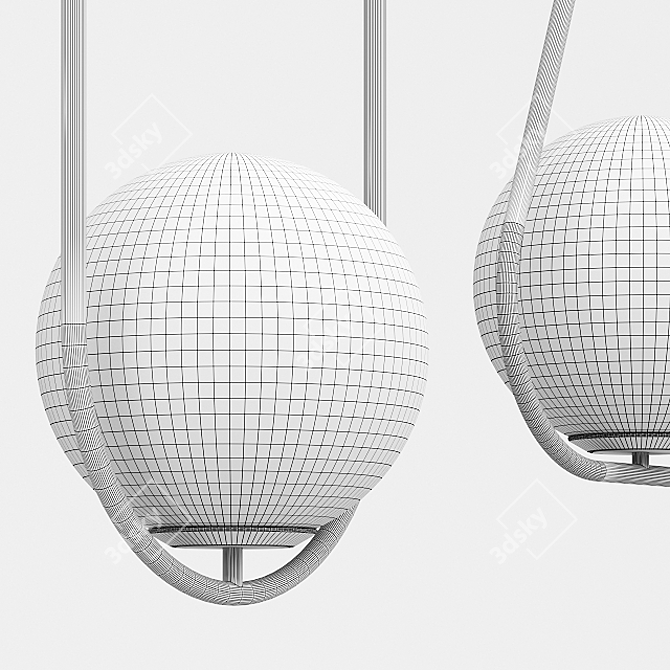 Modern Matisse Oval Pendant 3D model image 4