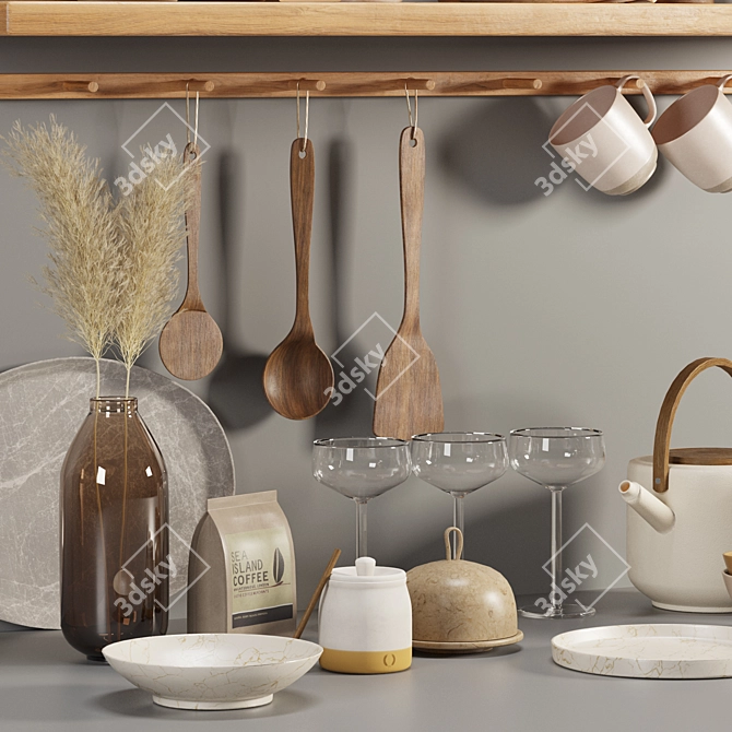 Versatile Kitchen Accessory Set 3D model image 2