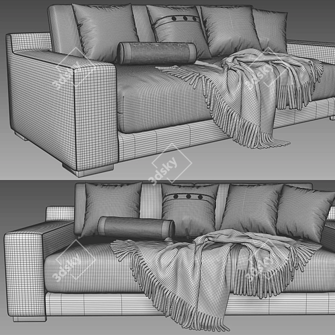 West Elm Dalton 2 Seater Sofa 3D model image 4