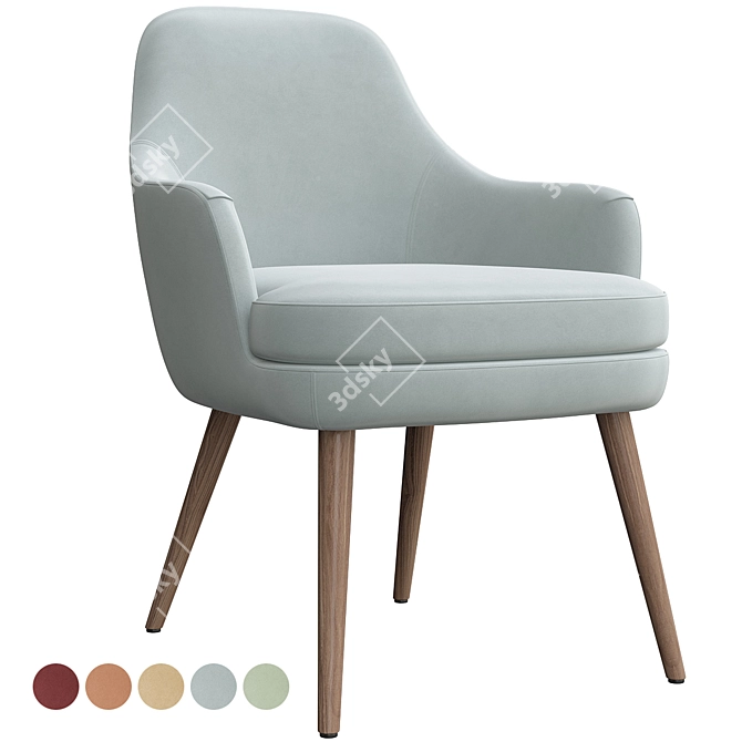 Elegant Walter Knoll 375 Chair 3D model image 2