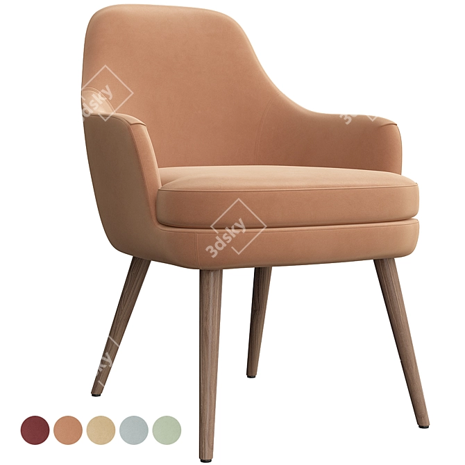 Elegant Walter Knoll 375 Chair 3D model image 4