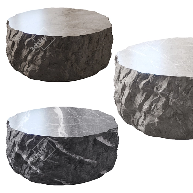 Stylish Stone Coffee Table 3D model image 5