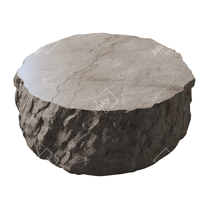 Stylish Stone Coffee Table 3D model image 7