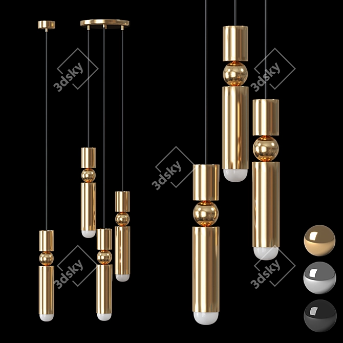 Sleek Plumb Pendant Light 3D model image 1