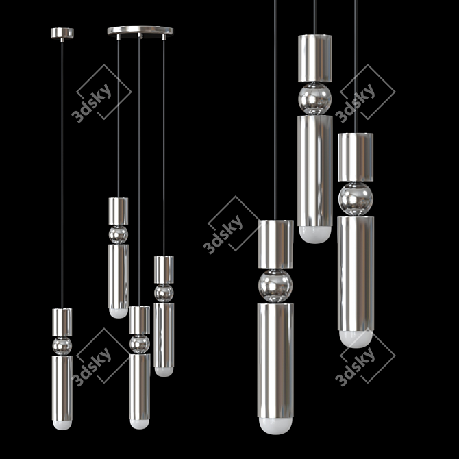 Sleek Plumb Pendant Light 3D model image 2