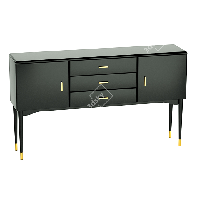 Elegant 2-Door 3-Drawer Sideboard 3D model image 1