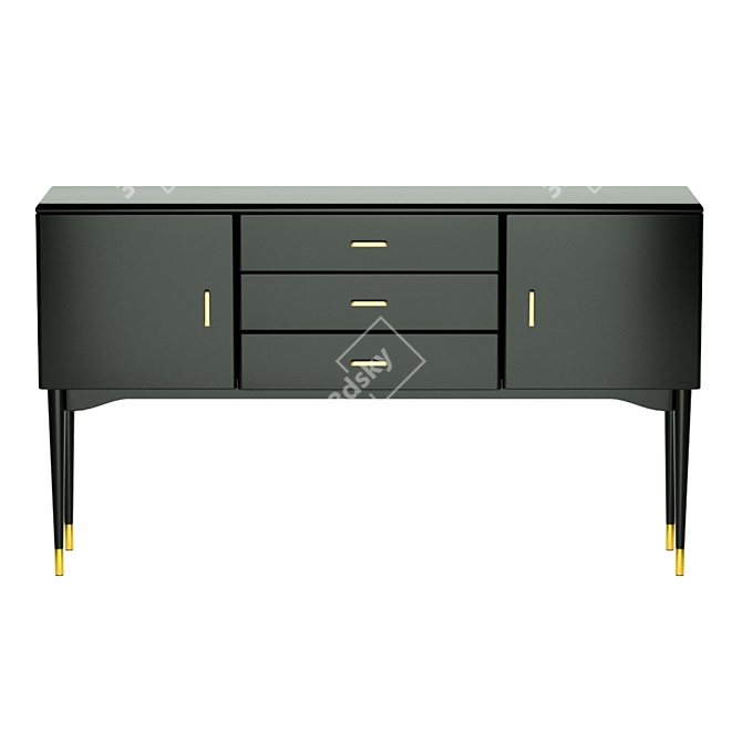 Elegant 2-Door 3-Drawer Sideboard 3D model image 2