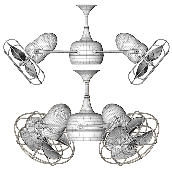 Versatile Damp-Wet Ceiling Fans 3D model image 3