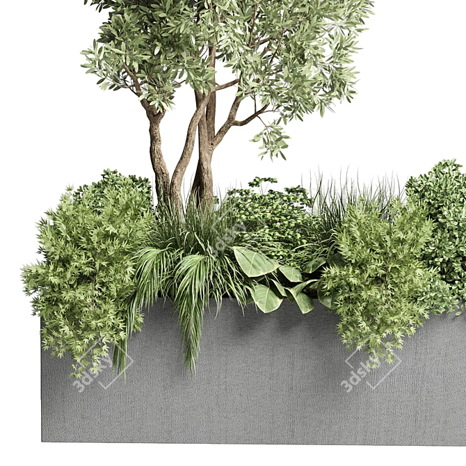 Outdoor Garden Concrete Vase Collection 3D model image 3