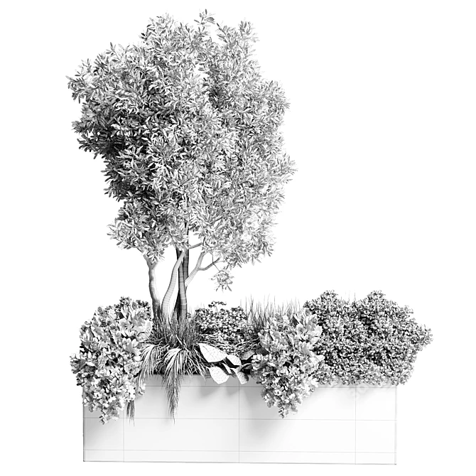 Outdoor Garden Concrete Vase Collection 3D model image 6