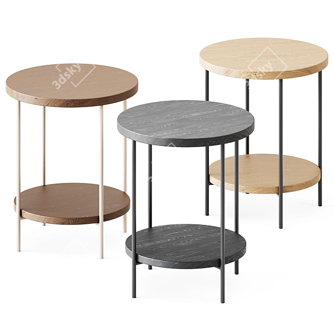 Modern Minimalist Round End Table 3D model image 1