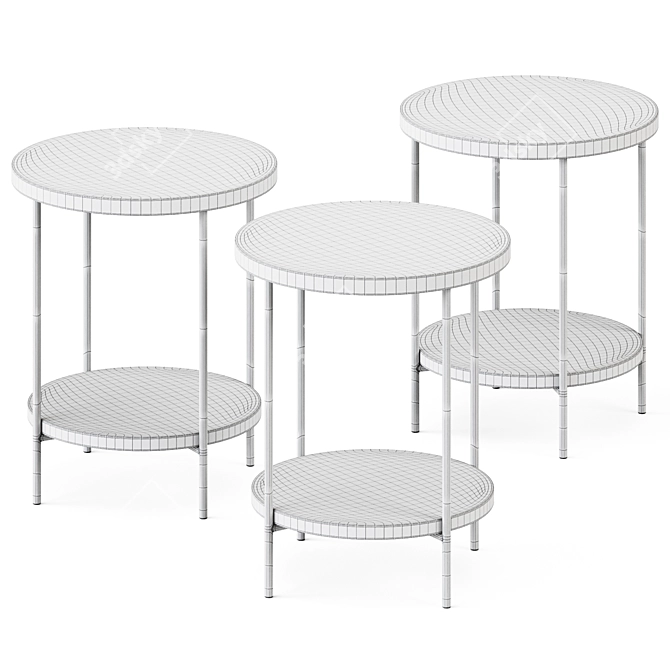 Modern Minimalist Round End Table 3D model image 2