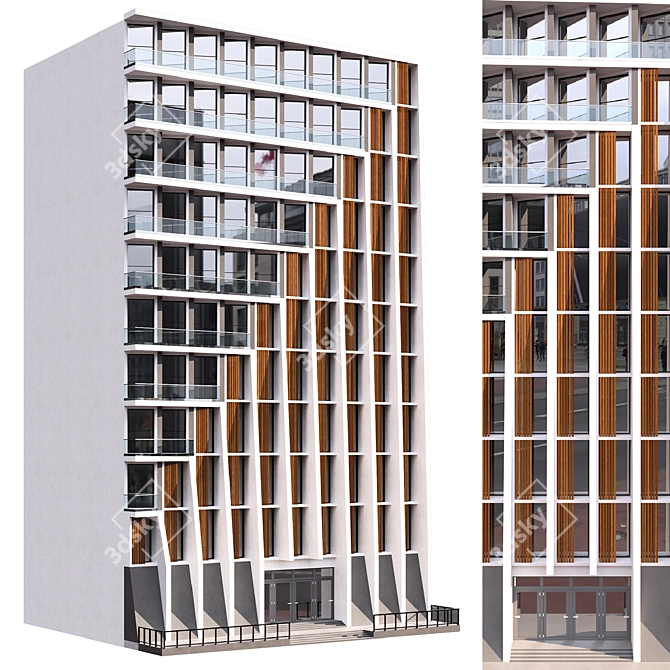 Parametric Design Residential Building 3D model image 1