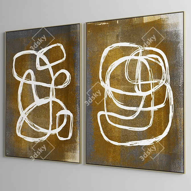 Minimalist Abstract Photo Frame Set 3D model image 5