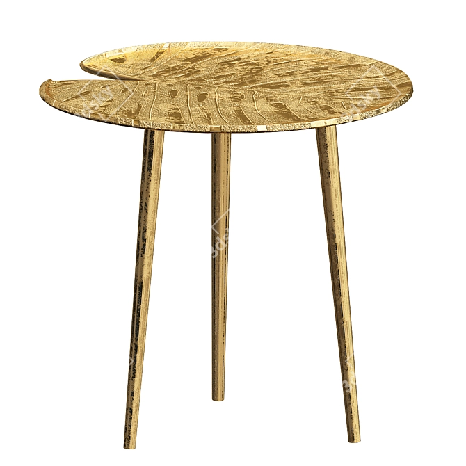 Glamorous Gold Leaf Side Table 3D model image 1