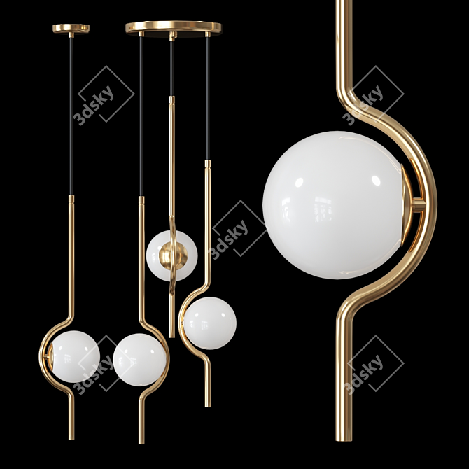 Sleek Collin Pendant Light 3D model image 1