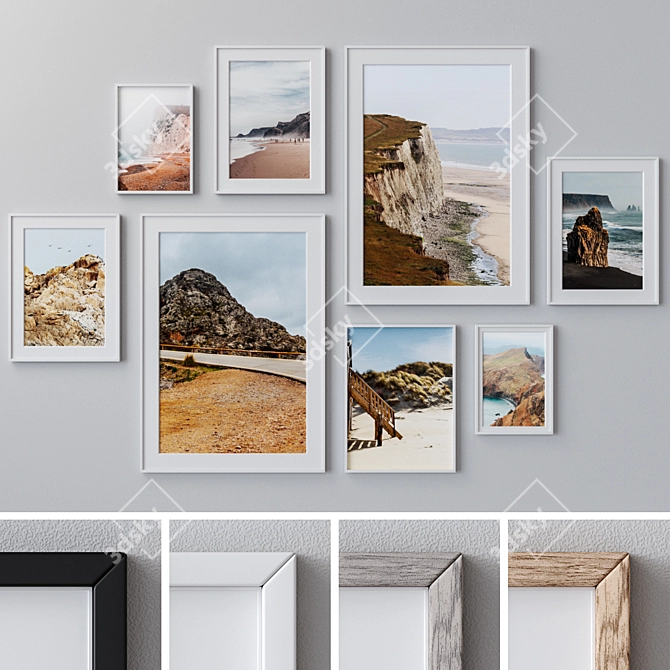 Multicolor Photo Frame Set 3D model image 1