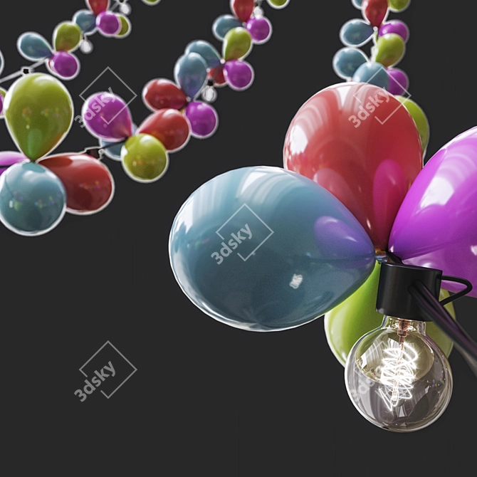 Balloons Garland - LED Fairy Lights 3D model image 2