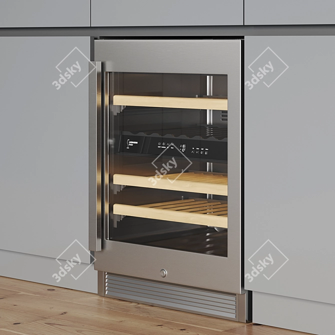 Modern Kitchen Set: Gas Hob, Oven, Coffee Machine, Wine Fridge, Sink & Hood 3D model image 4