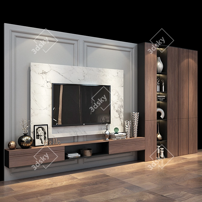 Modern TV Stand Shelf 3D model image 3