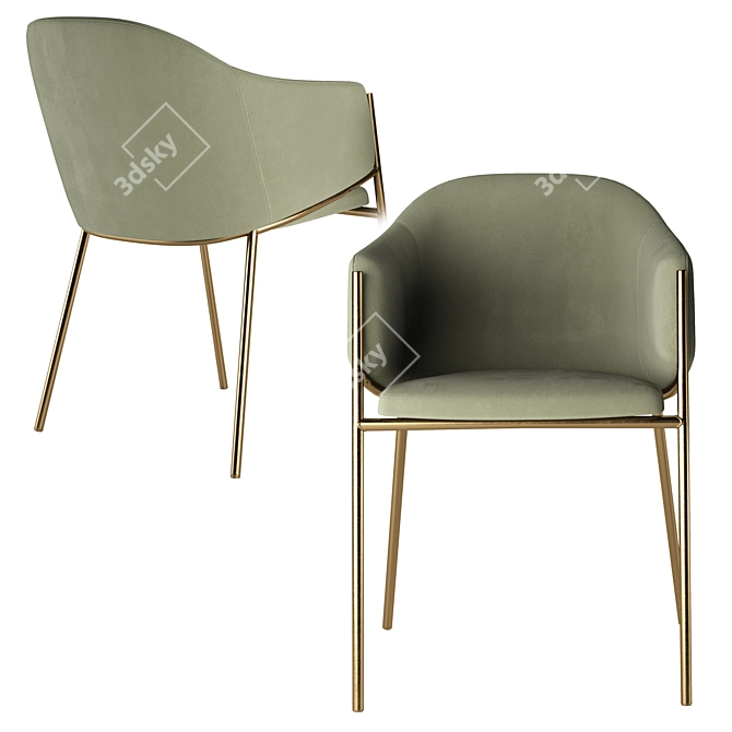 Stylish Oro Chair and Toon Table - Perfect Pair for Any Space 3D model image 3