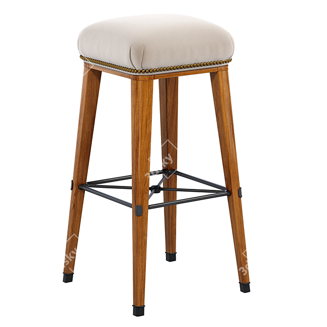 Windsor Bar Stool: Elegant Seating 3D model image 1