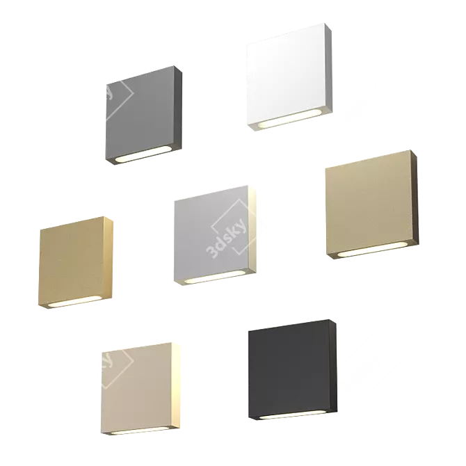 Square LED Recessed Luminaire 3D model image 2