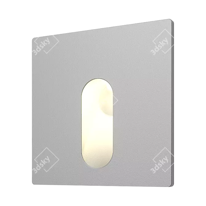 Square LED Stair Lighting Fixture 3D model image 1