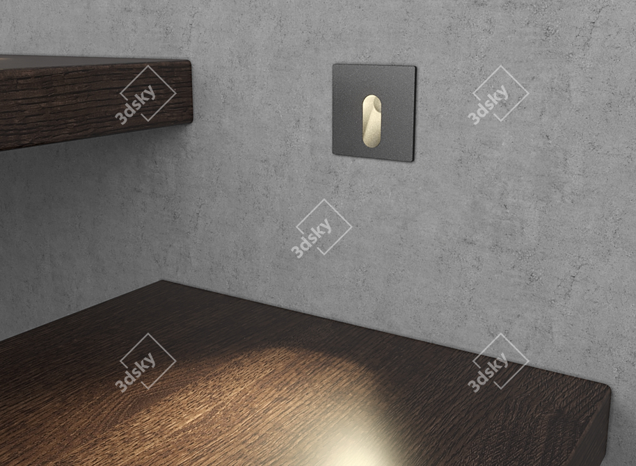 Square LED Stair Lighting Fixture 3D model image 4