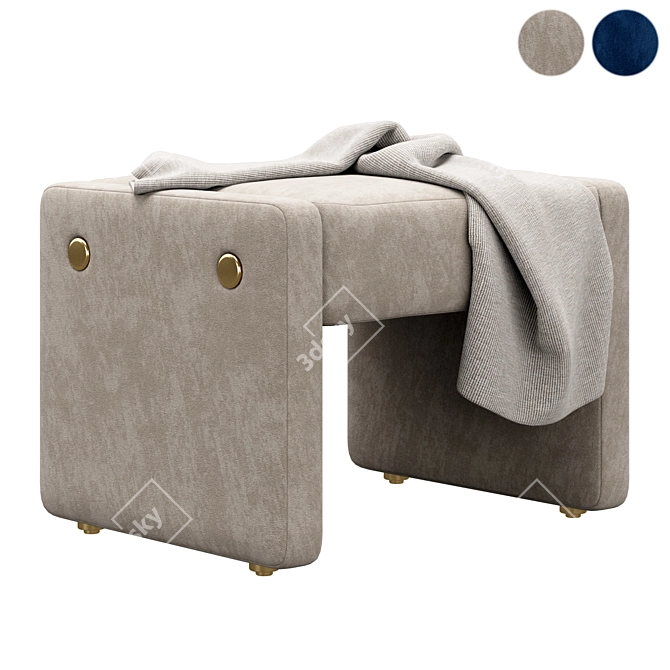 Luxury Elke Stool: Premium Comfort 3D model image 1