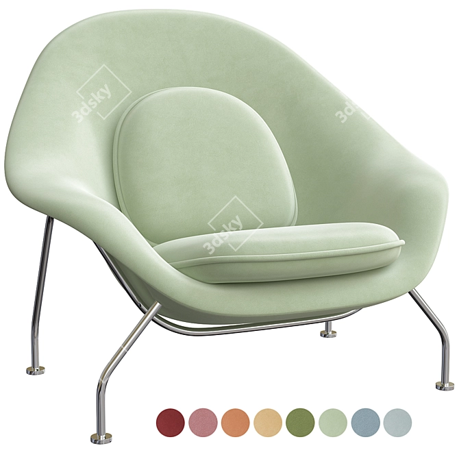 Womb Chair and Ottoman: Comfort Meets Style 3D model image 2