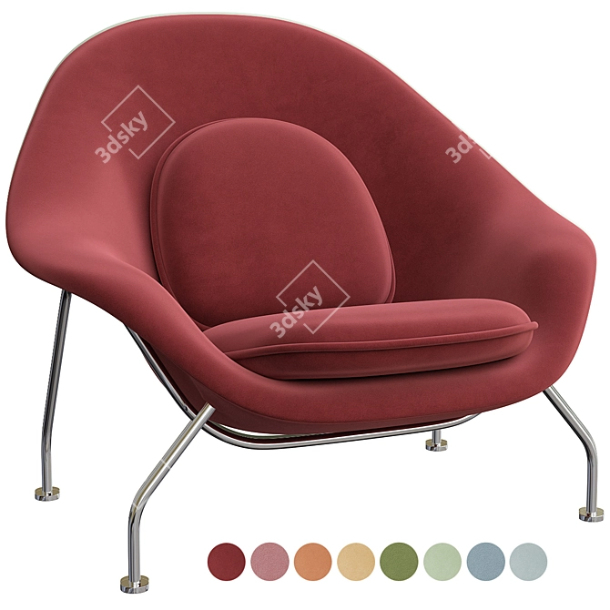 Womb Chair and Ottoman: Comfort Meets Style 3D model image 3