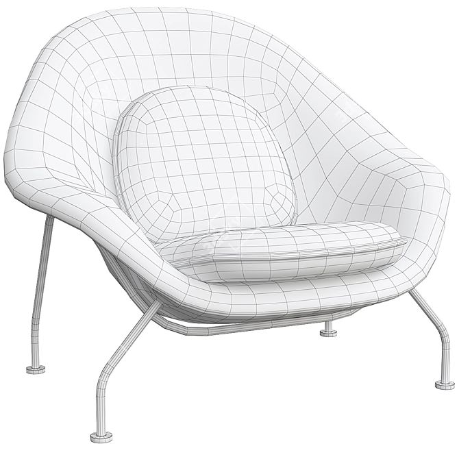 Womb Chair and Ottoman: Comfort Meets Style 3D model image 10