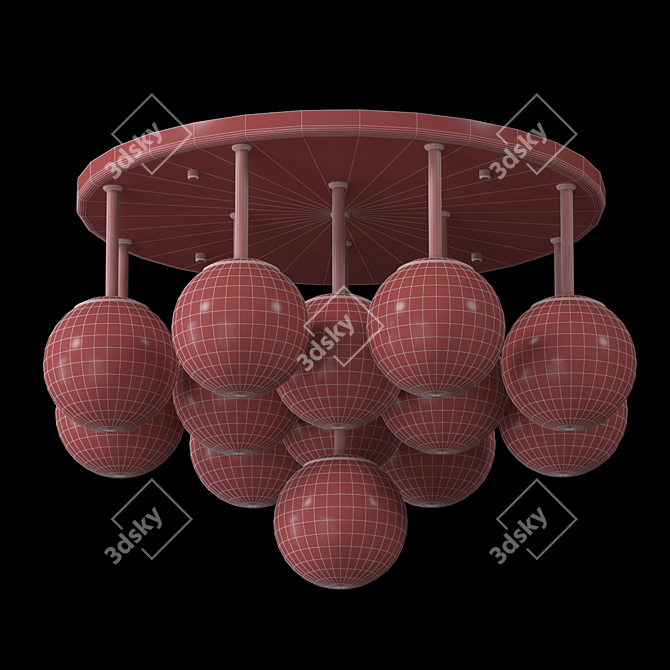 Sleek Ball Tred Ceiling Light 3D model image 2