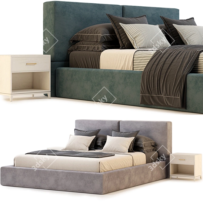 Sleek decorfacil Bed: High Quality & Topology 3D model image 3